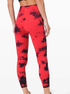Lululemon Invigorate High-rise Tight 25" Wash Tie Dye Carnation Red Size 6
